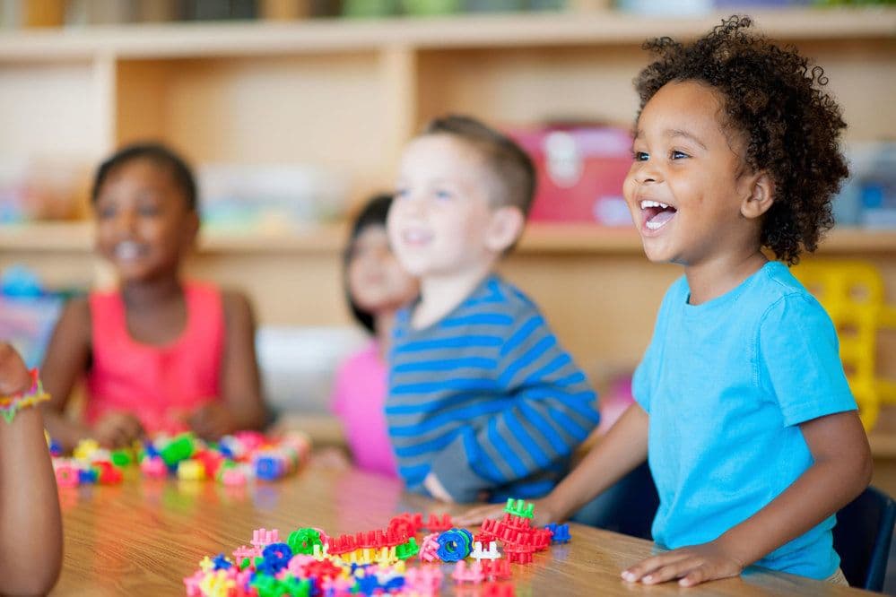 Children learning and playing together